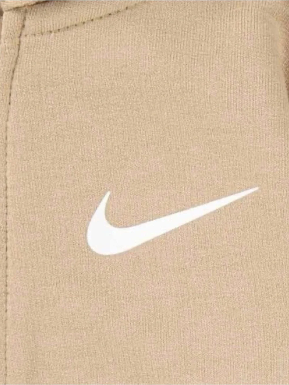 Nike Tan “Hemp” & White Newborn Hoodie, Pants & Bodysuit Set - baby shower gift